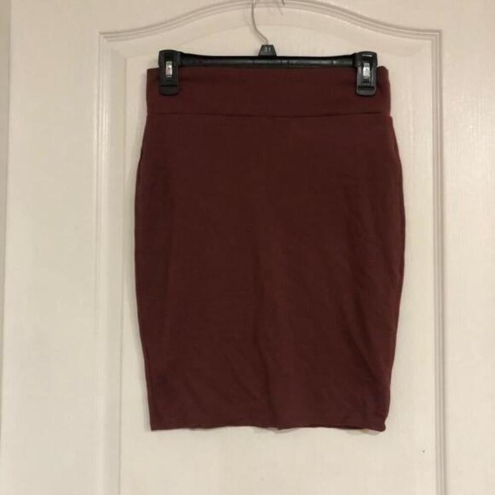 Charlotte Russe Womens Burgundy Bodycon Pencil Skirt Medium High Waist Back Slit